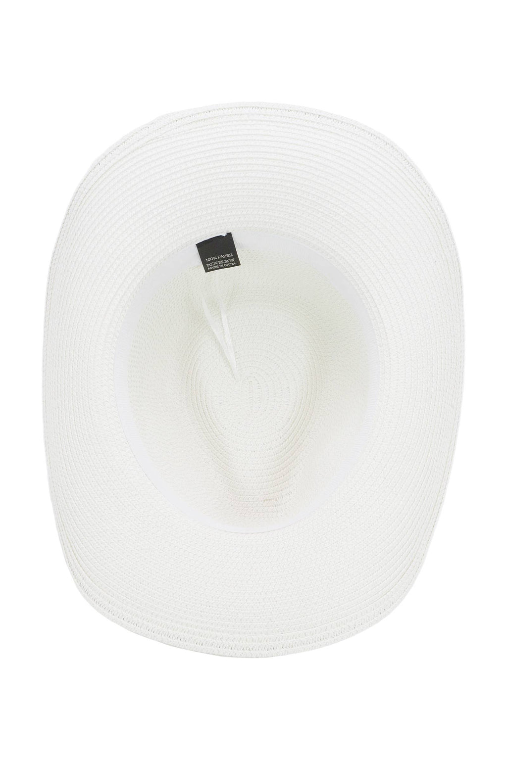 Crystal Flower Bling Patch Paper Straw Yeehaw Cowboy Hat: BEIGE / ONE SIZE