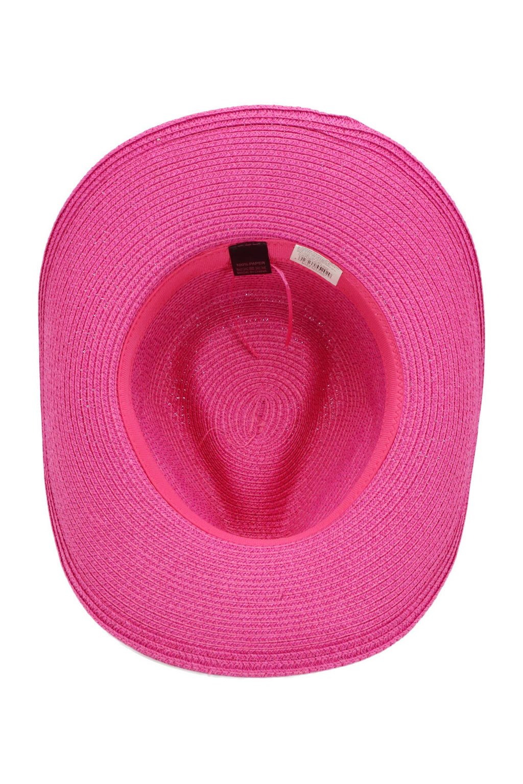 Crystal Flower Bling Patch Paper Straw Yeehaw Cowboy Hat: BEIGE / ONE SIZE