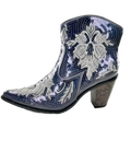 Gray Sequined Short Cowboy Boot