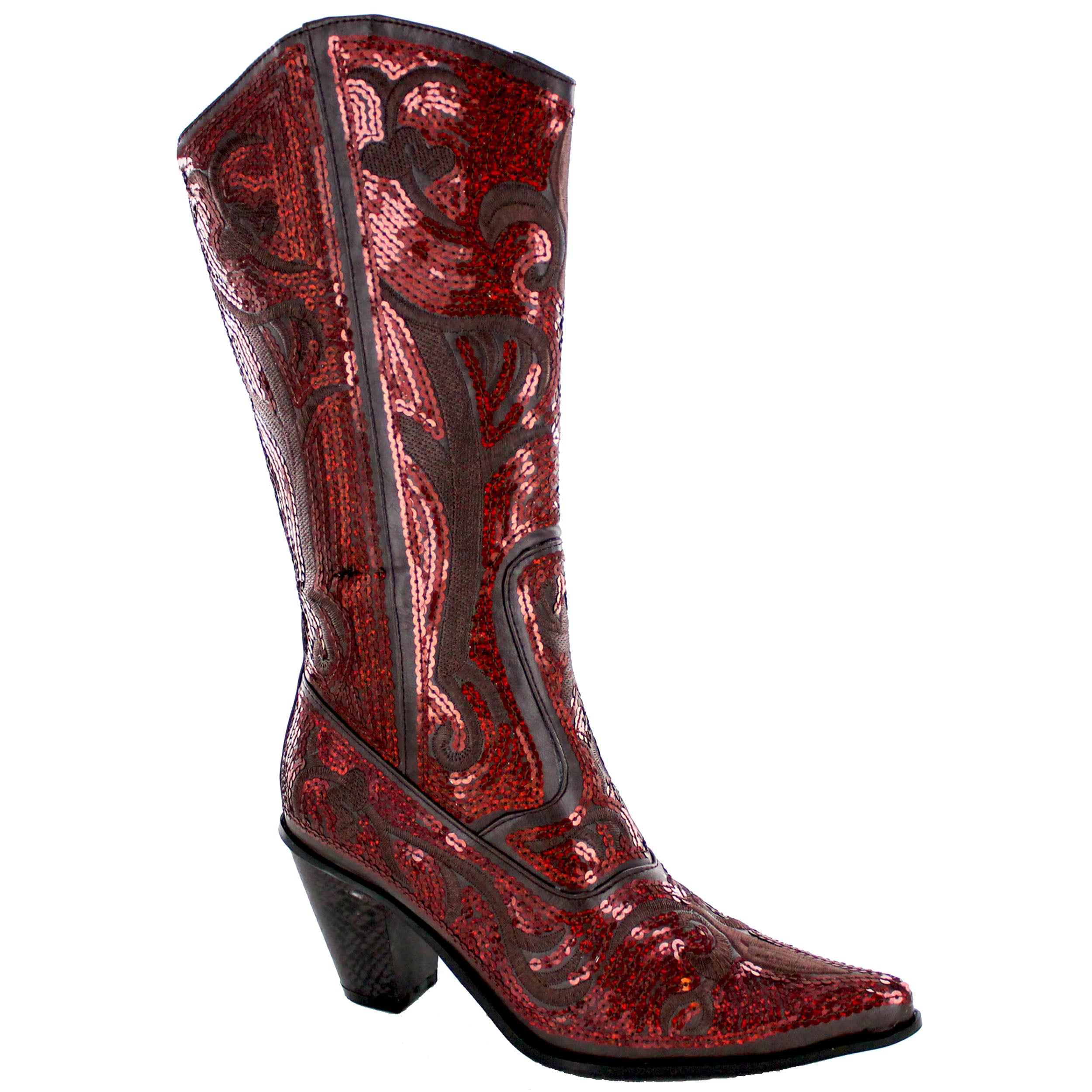 Bronze Sequined Tall Cowboy Boot