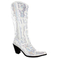 White Sequined Bridal Cowboy Boot