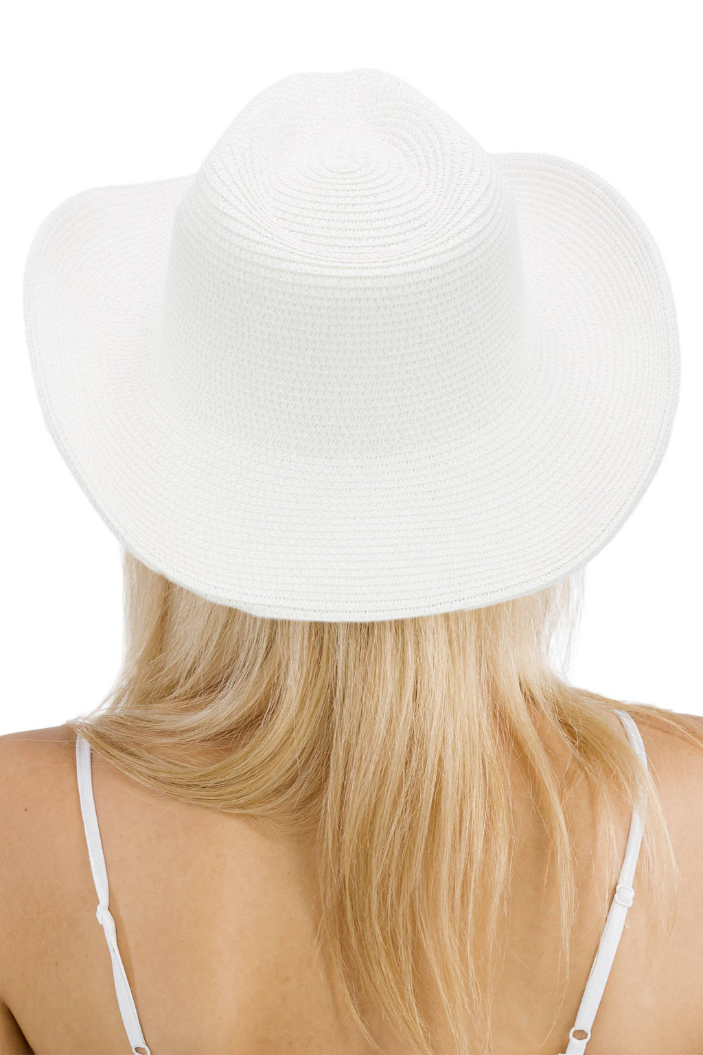 Crystal Flower Bling Patch Paper Straw Yeehaw Cowboy Hat: BEIGE / ONE SIZE