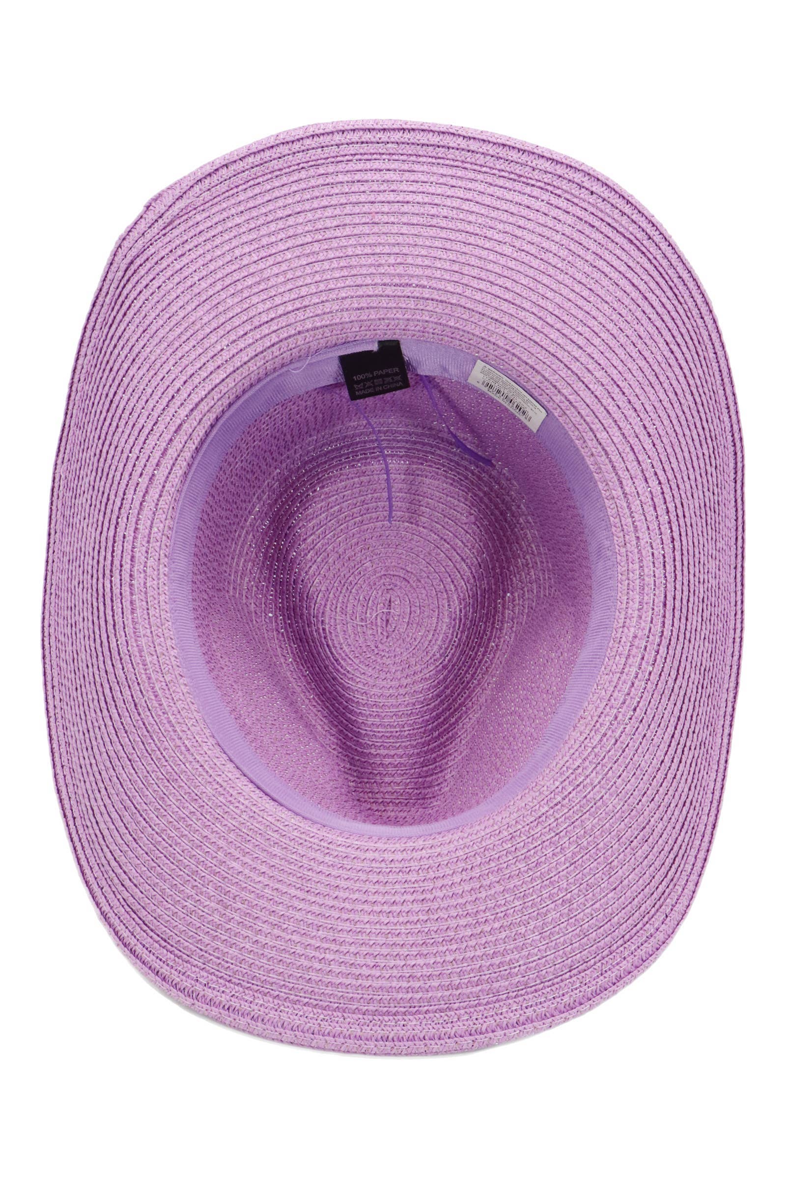 Crystal Flower Bling Patch Paper Straw Yeehaw Cowboy Hat: BEIGE / ONE SIZE