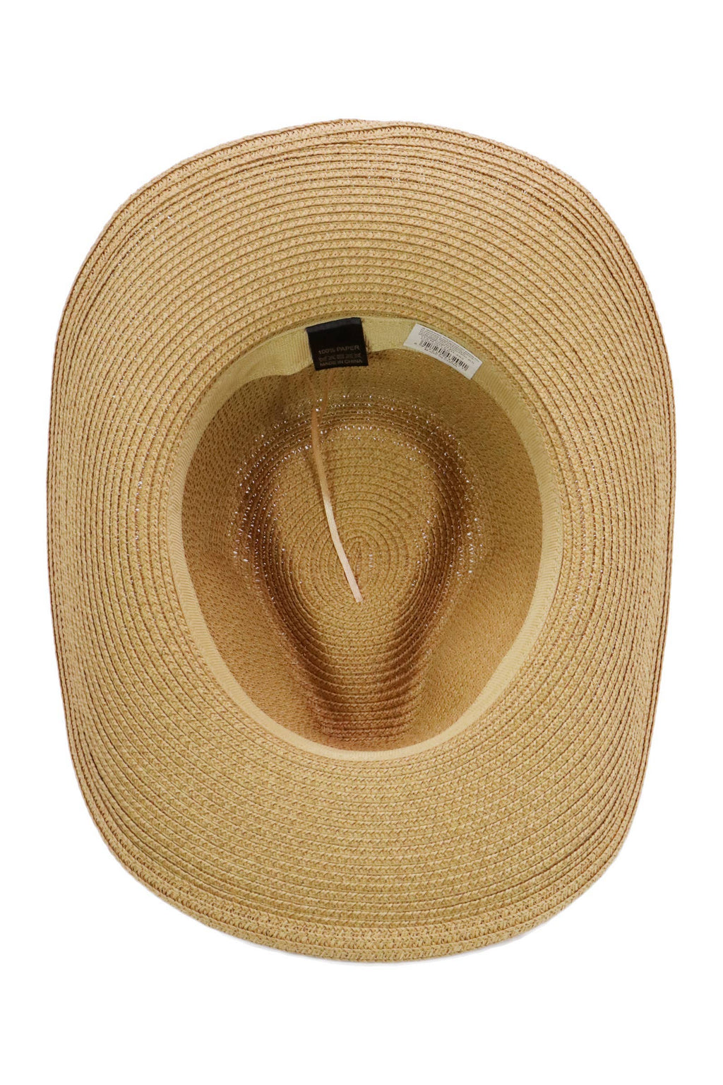 Crystal Flower Bling Patch Paper Straw Yeehaw Cowboy Hat: BEIGE / ONE SIZE