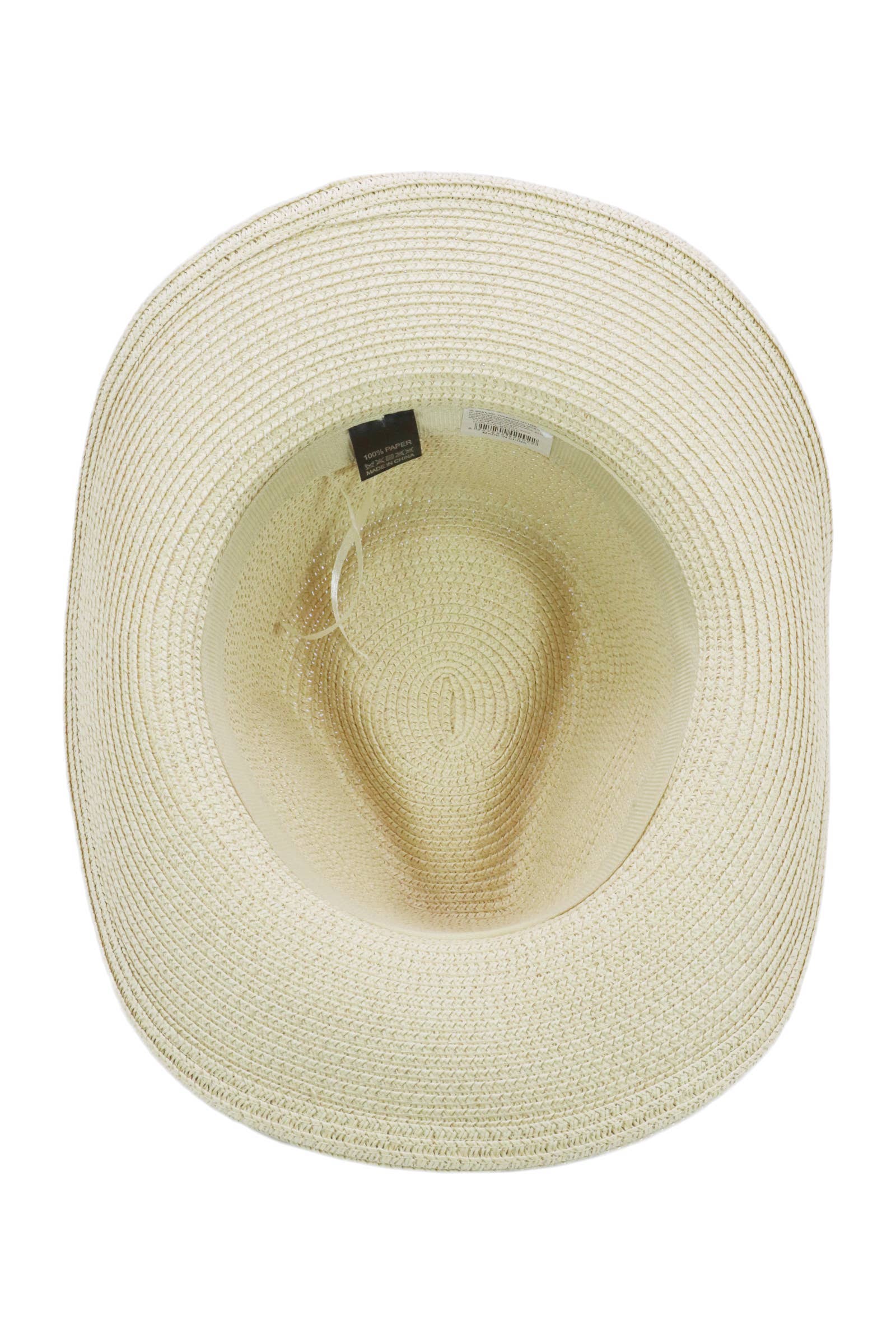 Crystal Flower Bling Patch Paper Straw Yeehaw Cowboy Hat: BEIGE / ONE SIZE